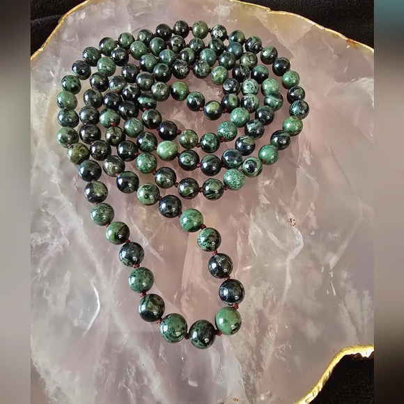 Elegant Kambaba jasper hand knotted 108 bead mala. - Picture 1 of 1